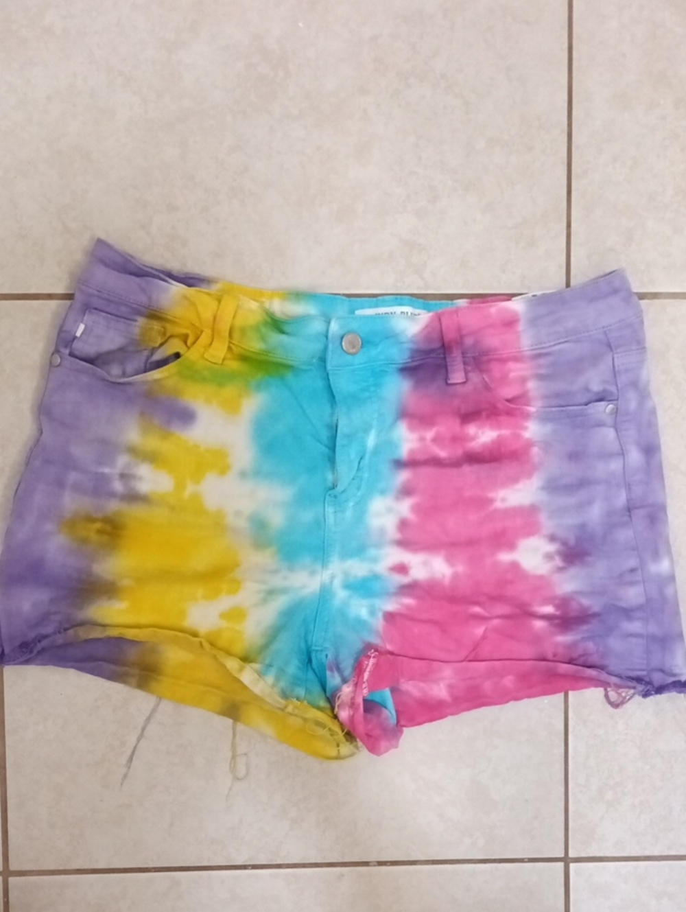 Judy Blue Tie-Dye Jean Shorts - Pink, Blue, Yellow, Purple